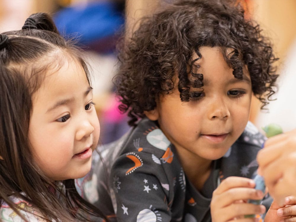 Two kids smiling